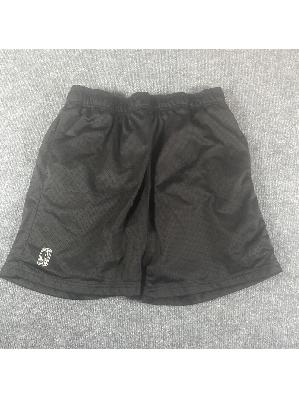Official Licensed NBA Logo Men's Black Mesh Basketball Trainer Shorts Sz L Ag